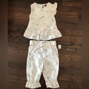 Floral Print Tank & Pants set. Light Pink with floral detail. Never Worn.